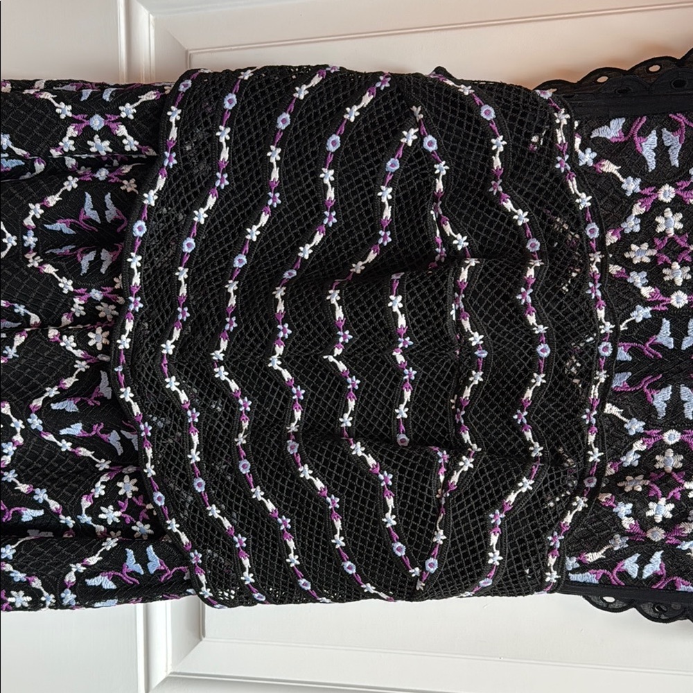 Sandro Paris Black and Multi colored Ruffled Tiered Maxi Dress - Picture 5 of 15